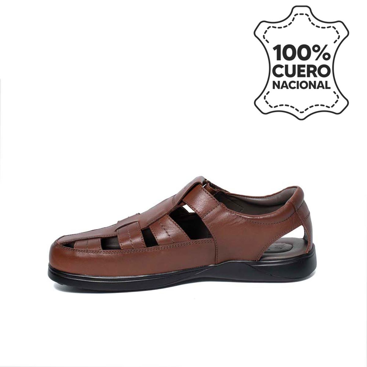 VIALE - Sandalia Franciscana Casual ESTEFANO-2505 Toffe Viale Homme Cuero