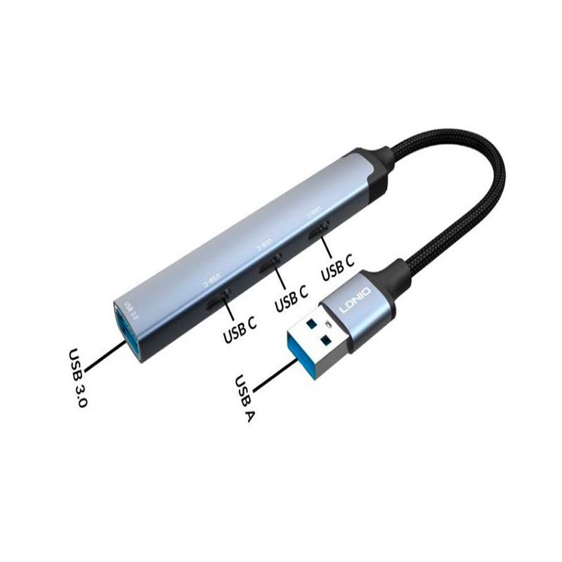 LDNIO - Adaptador Hub Ldnio DS-74u Usb A Multifunción 4en1 5gbps