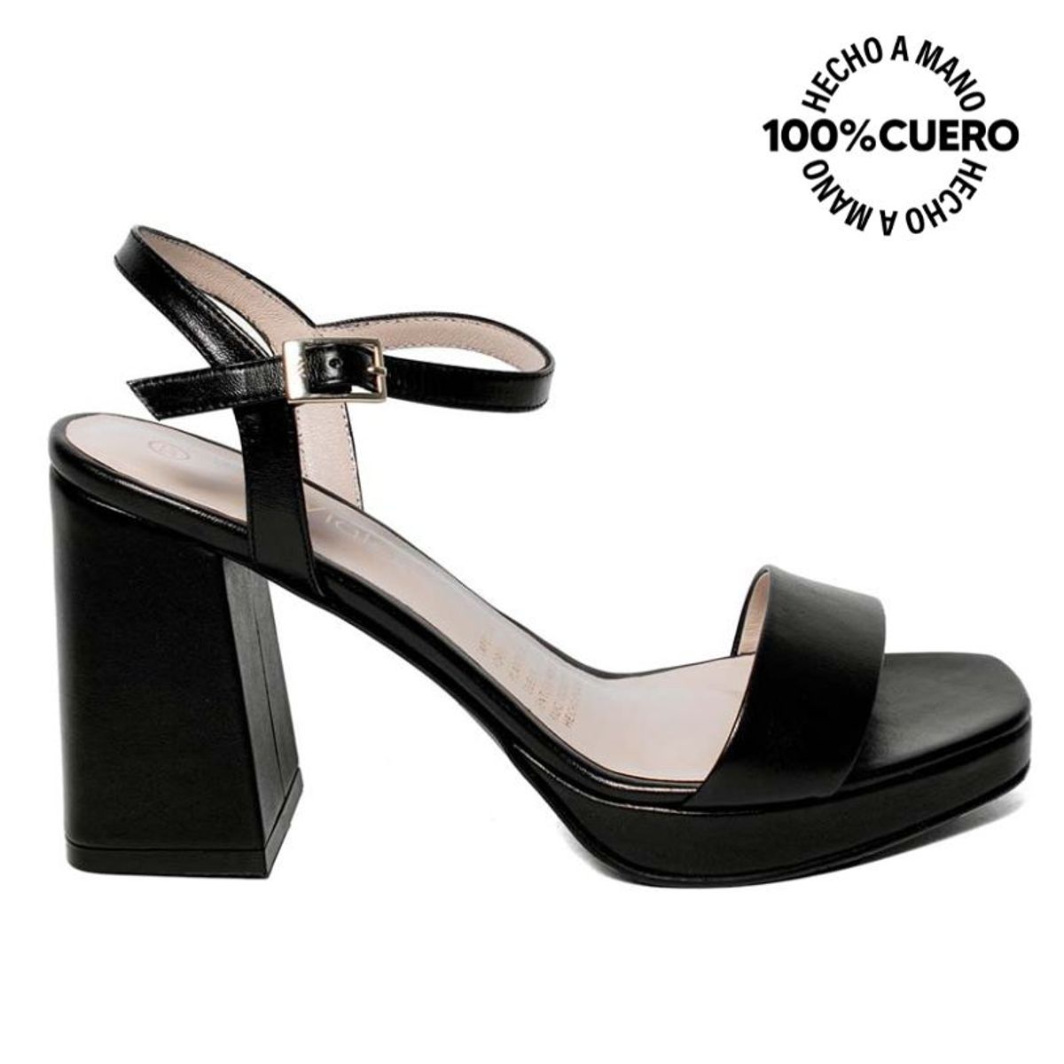 VIALE - Sandalia Dorsay Casual TATI-2505 Negro Viale Cuero