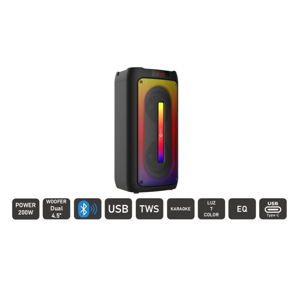 TREVELY - Parlante Portatil dual 4 Bluetooth TREVELY TA-466 - Karaoke - 200W