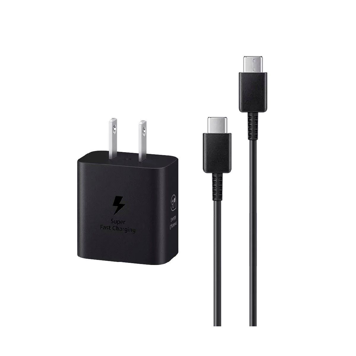 SAMSUNG - Cargador Samsung 25W Con Cable GAN para S21 Ultra Negro
