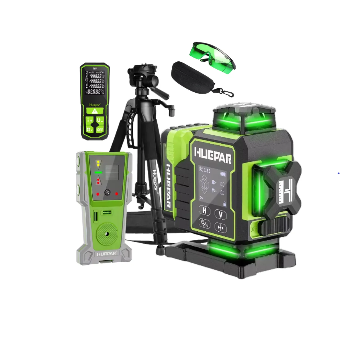 HUEPAR - Combo Completo Nivel laser Huepar 2024 W04CG 16 líneas+ DISTANCIOMETRO