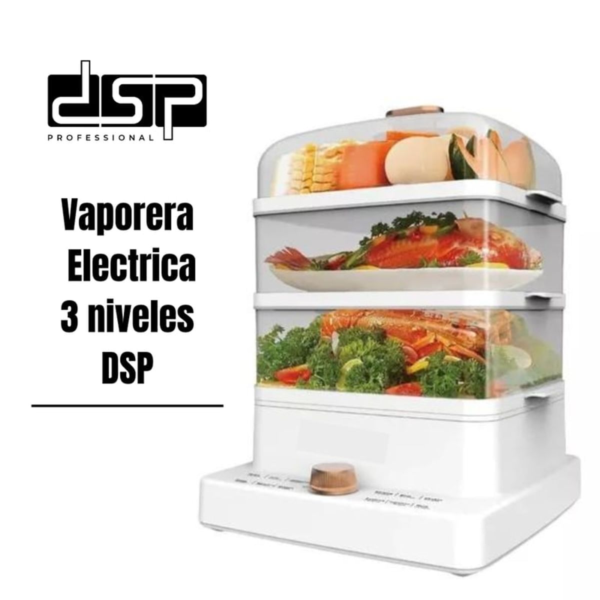 Dsp - VAPORERA ELÉCTRICA DE 3 NIVELES 12LT 1200W