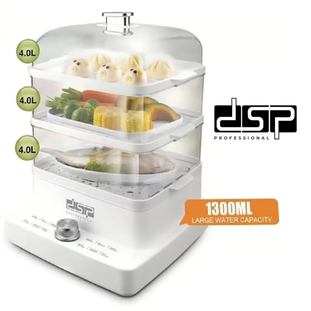 Dsp - VAPORERA ELÉCTRICA DE 3 NIVELES 12LT 1200W