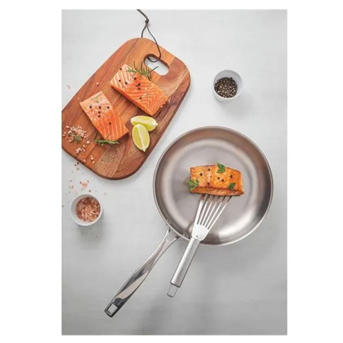 TRAMONTINA - Sartén Tramontina Grano de acero inoxidable y mango 26 cm 2,2 L