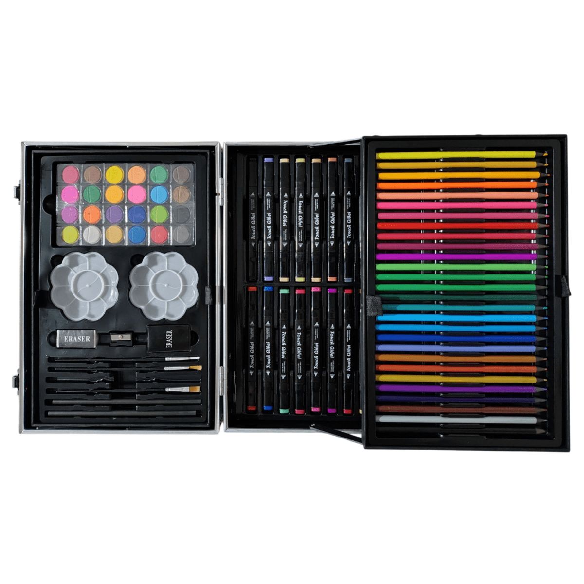 GENERICO - Set de Arte Maleta de Aluminio 145 Piezas Dinosaurio