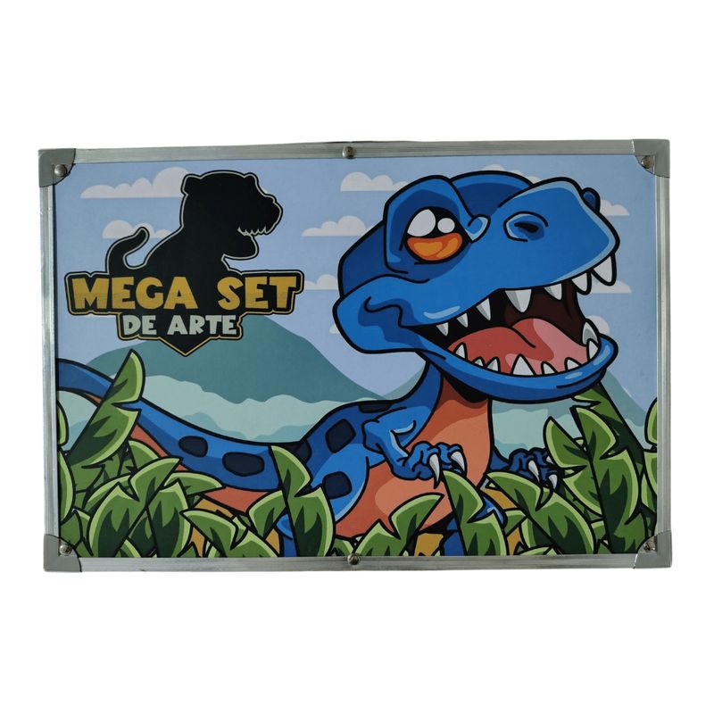 GENERICO - Set de Arte Maleta de Aluminio 145 Piezas Dinosaurio
