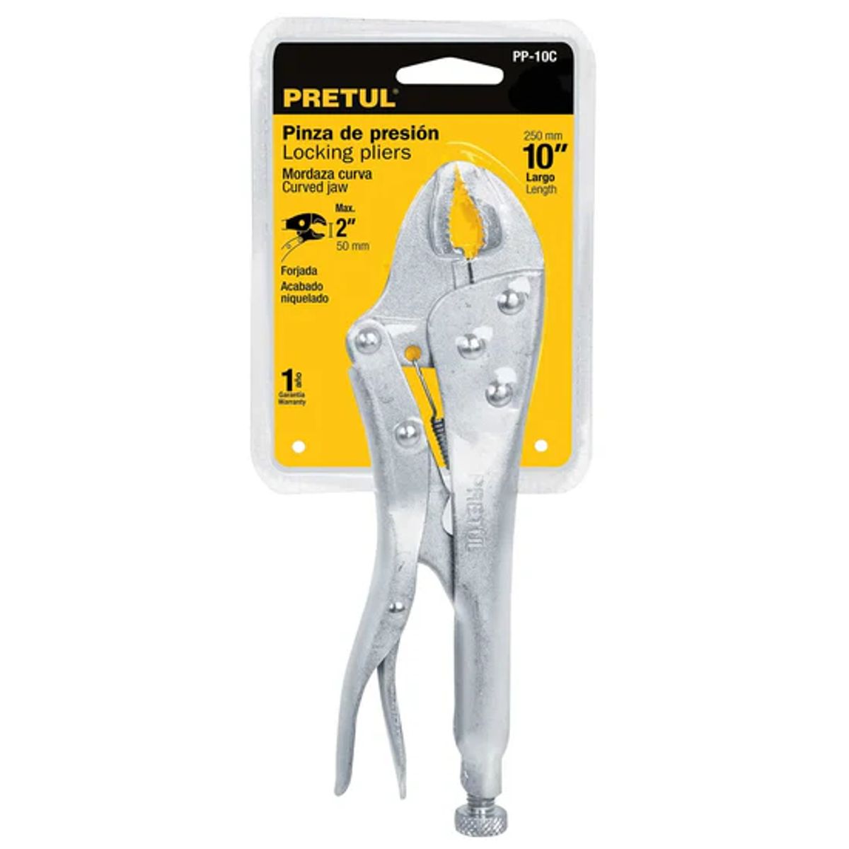 PRETUL - Alicate de Presión  10″  Mordaza Curva