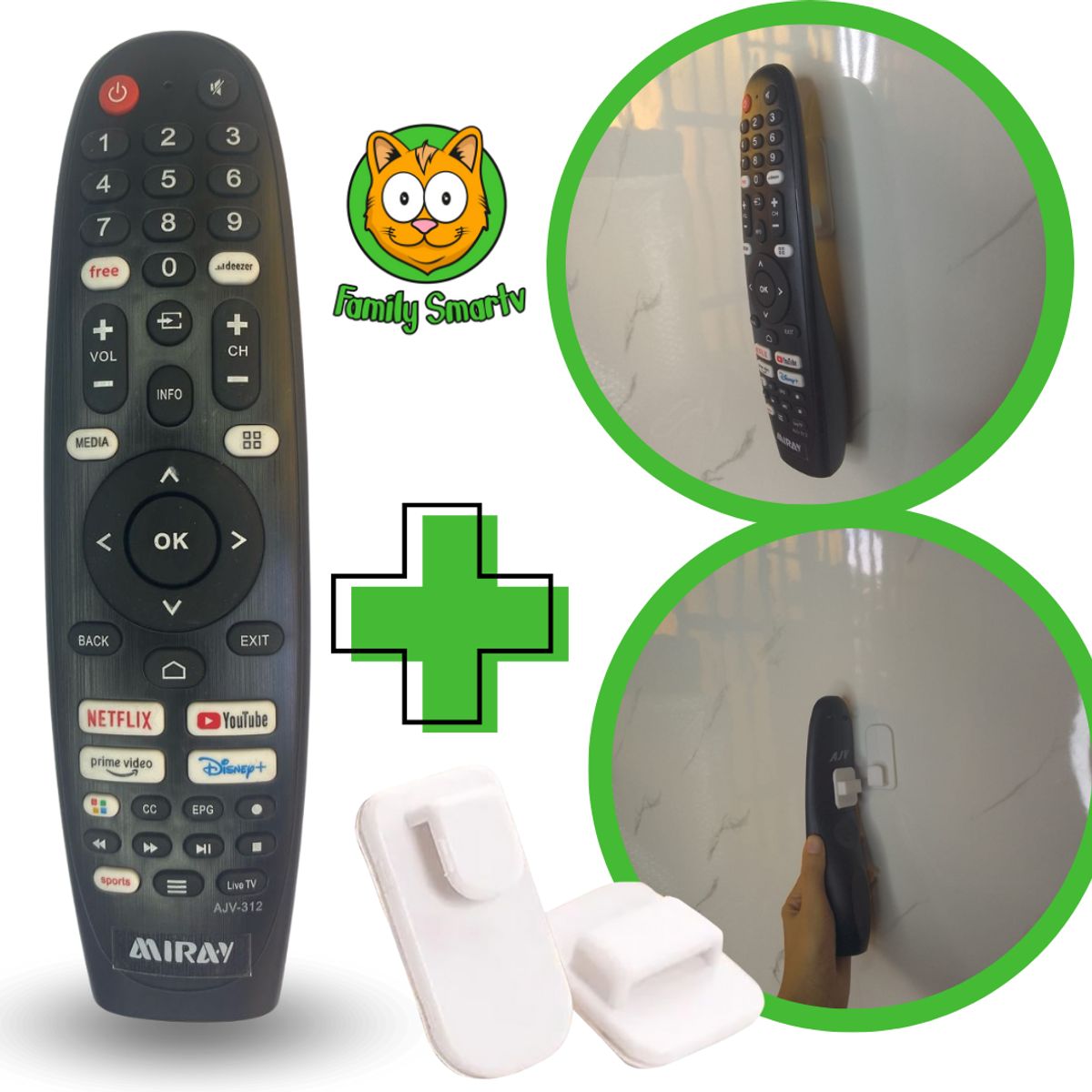 GENERICO - Control Remoto Miray Magic 4K 2024 + Soporte