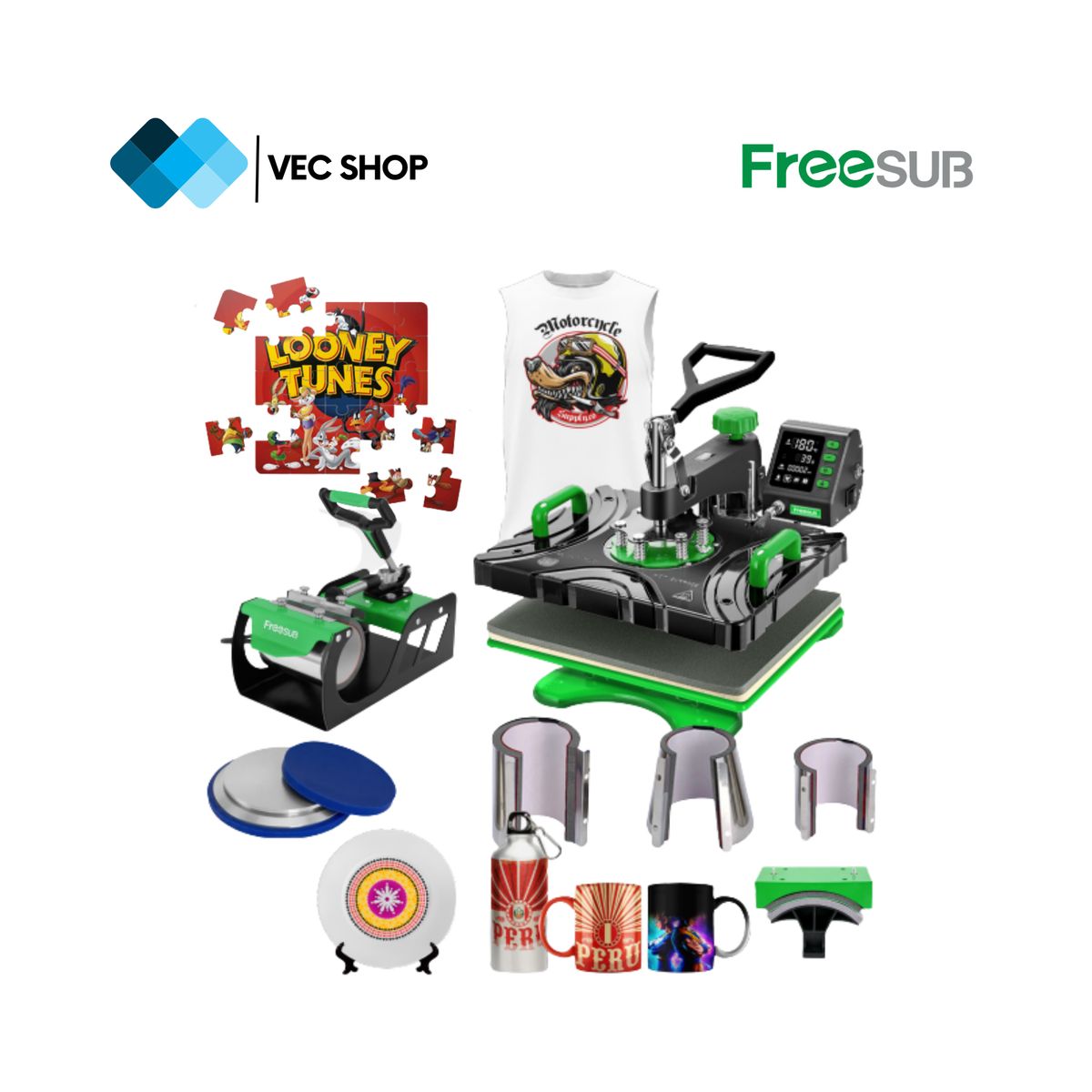 GENERICO - Maquina de Sublimación Multifuncional Digital 8en1 Sublimadora Freesub