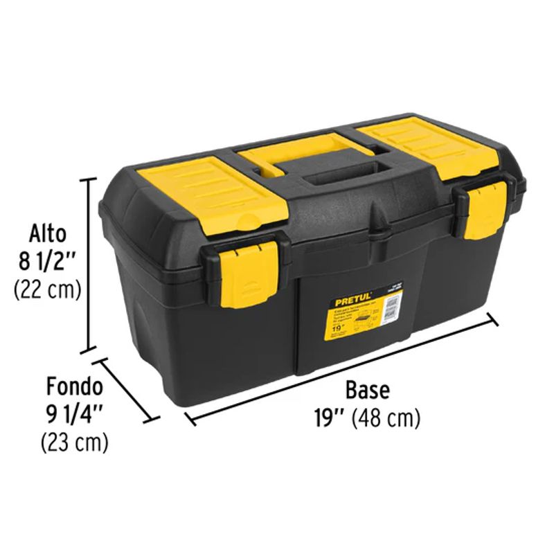 PRETUL - Caja para Herramienta de 19 Pulg Con Compartimentos
