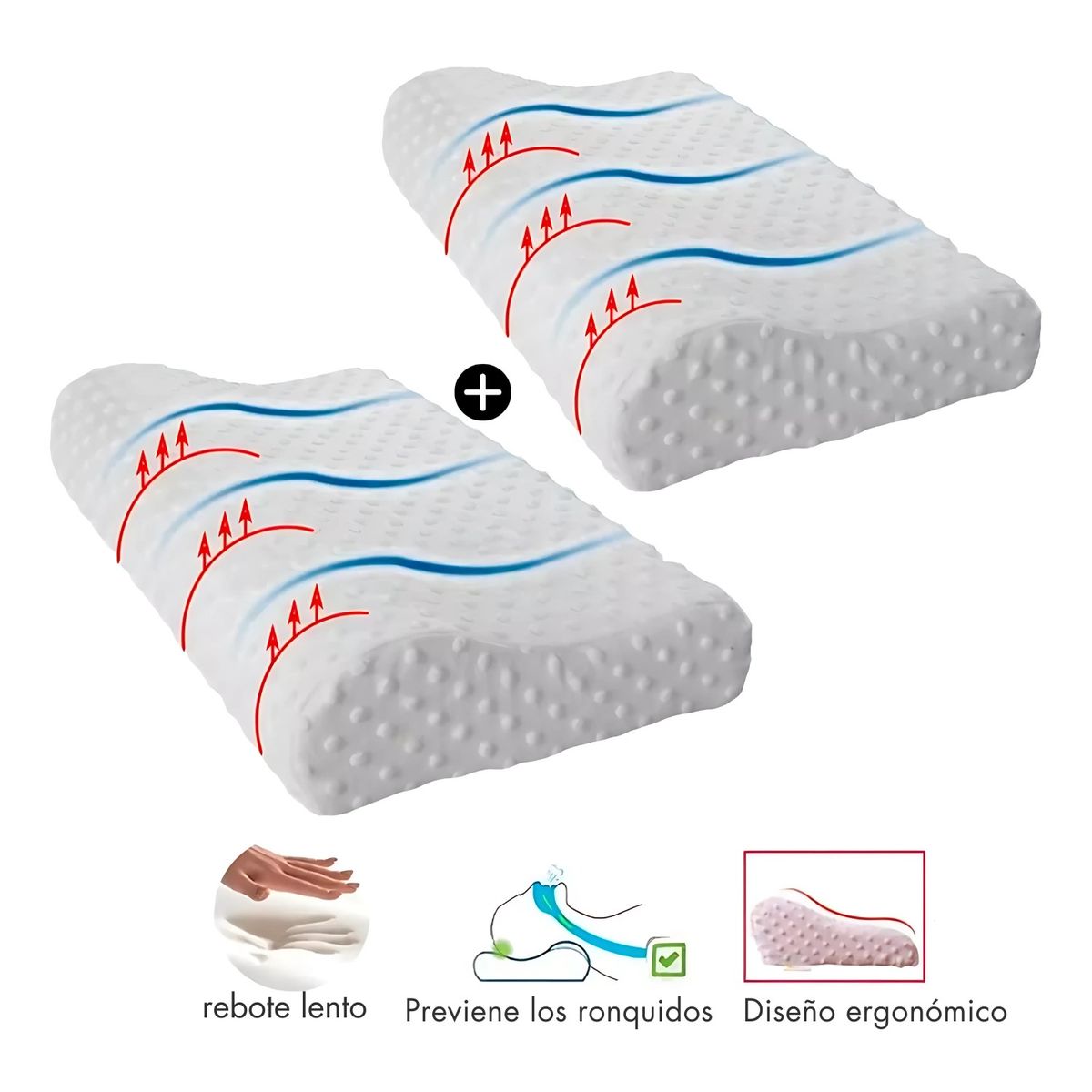 GENERICO - Almohada Ortopédica Cervical Memory Pillow Color Blanco