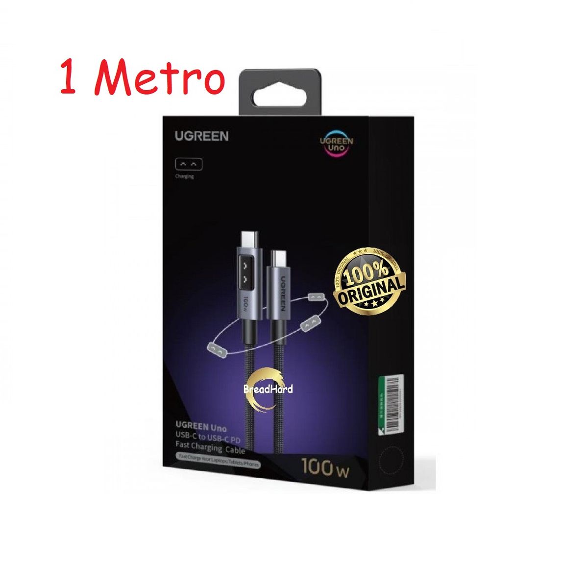 UGREEN - Cable Tipo C a Tipo C 1Metro Pd Carga Rapida Ugreen 100w L509 35501