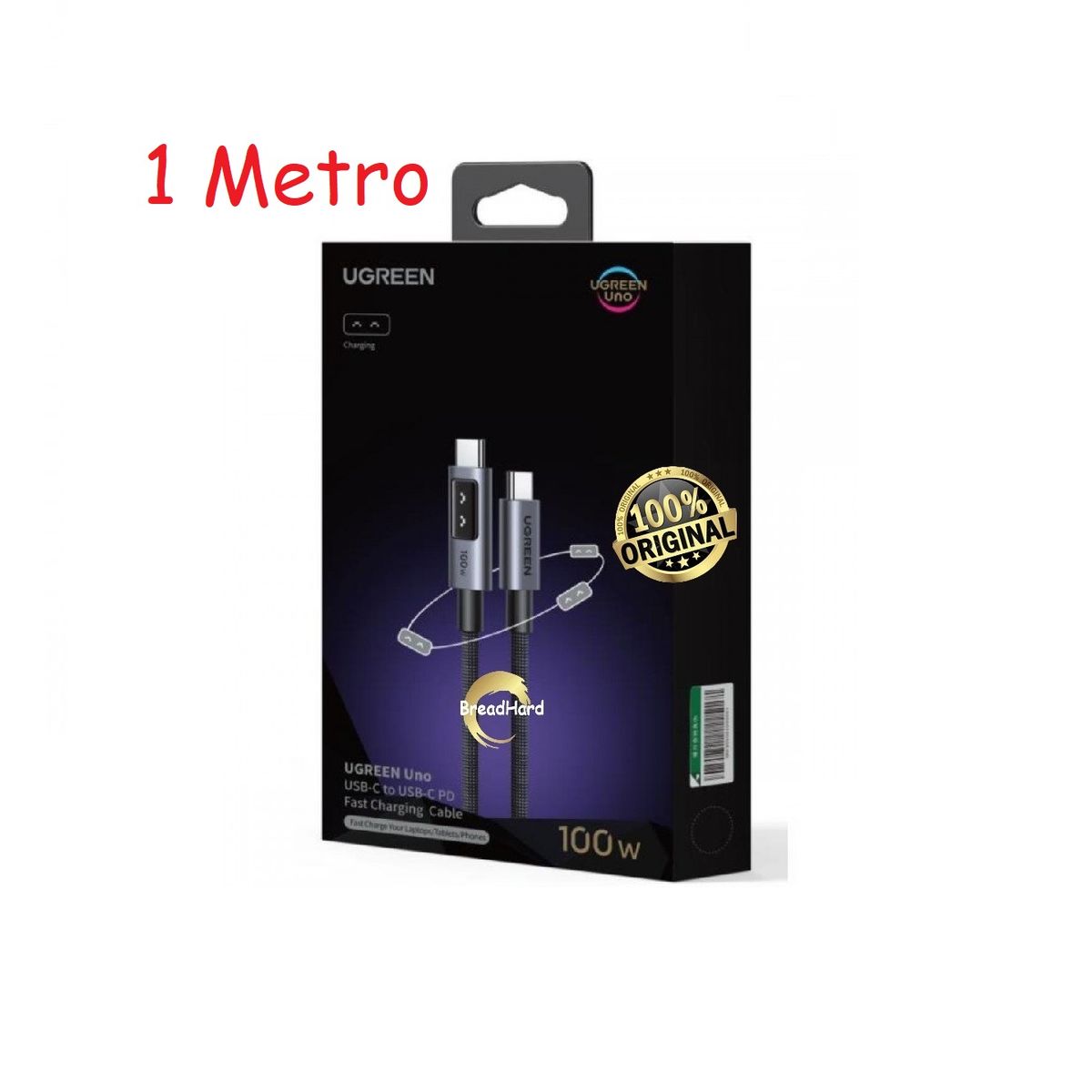 UGREEN - Cable Tipo C a Tipo C 1Metro Pd Carga Rapida Ugreen 100w L509 35501