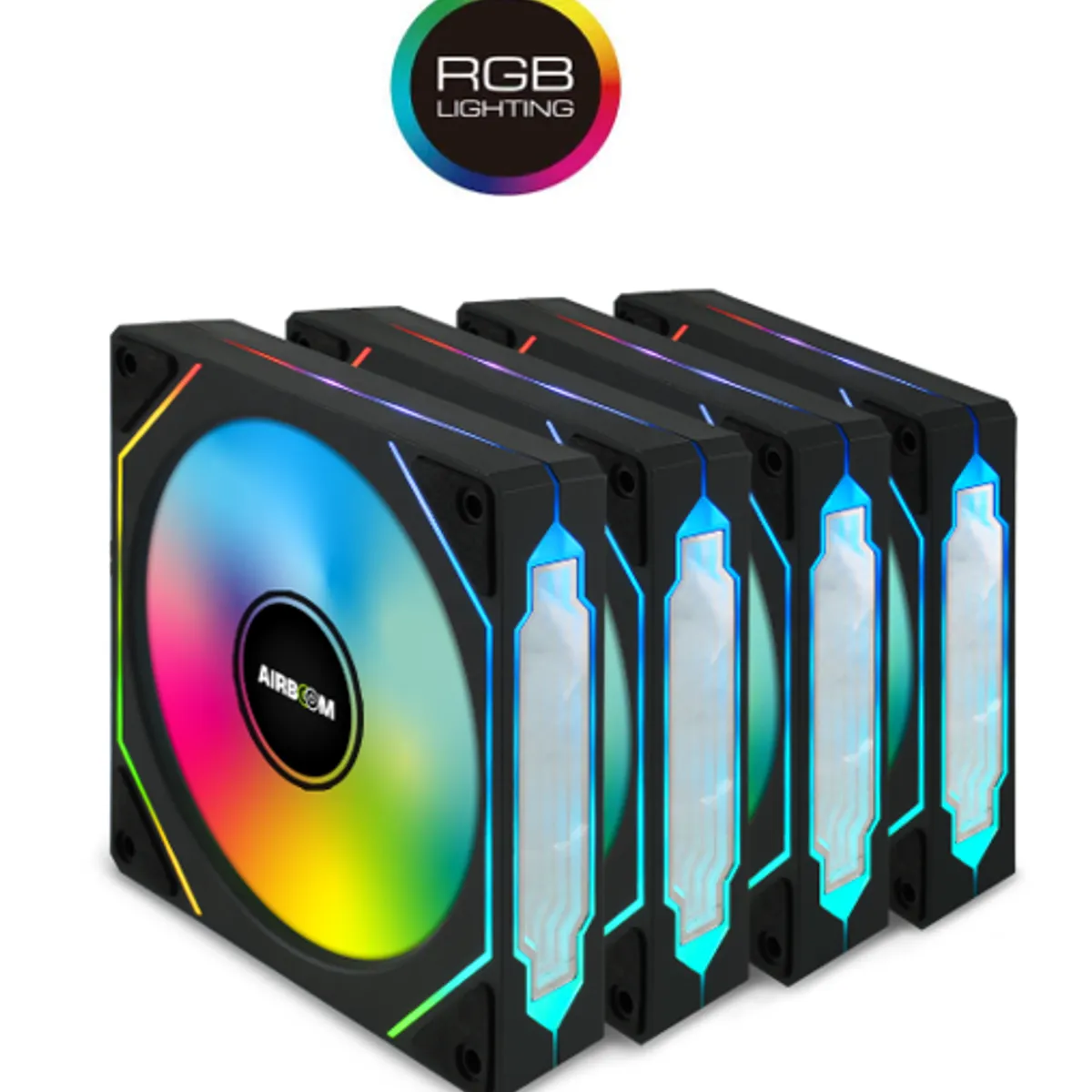 AIRBOOM - Ventilador Para Case Gamer VEKTOR AB201 ARGB 4FANS  AIRBOOM