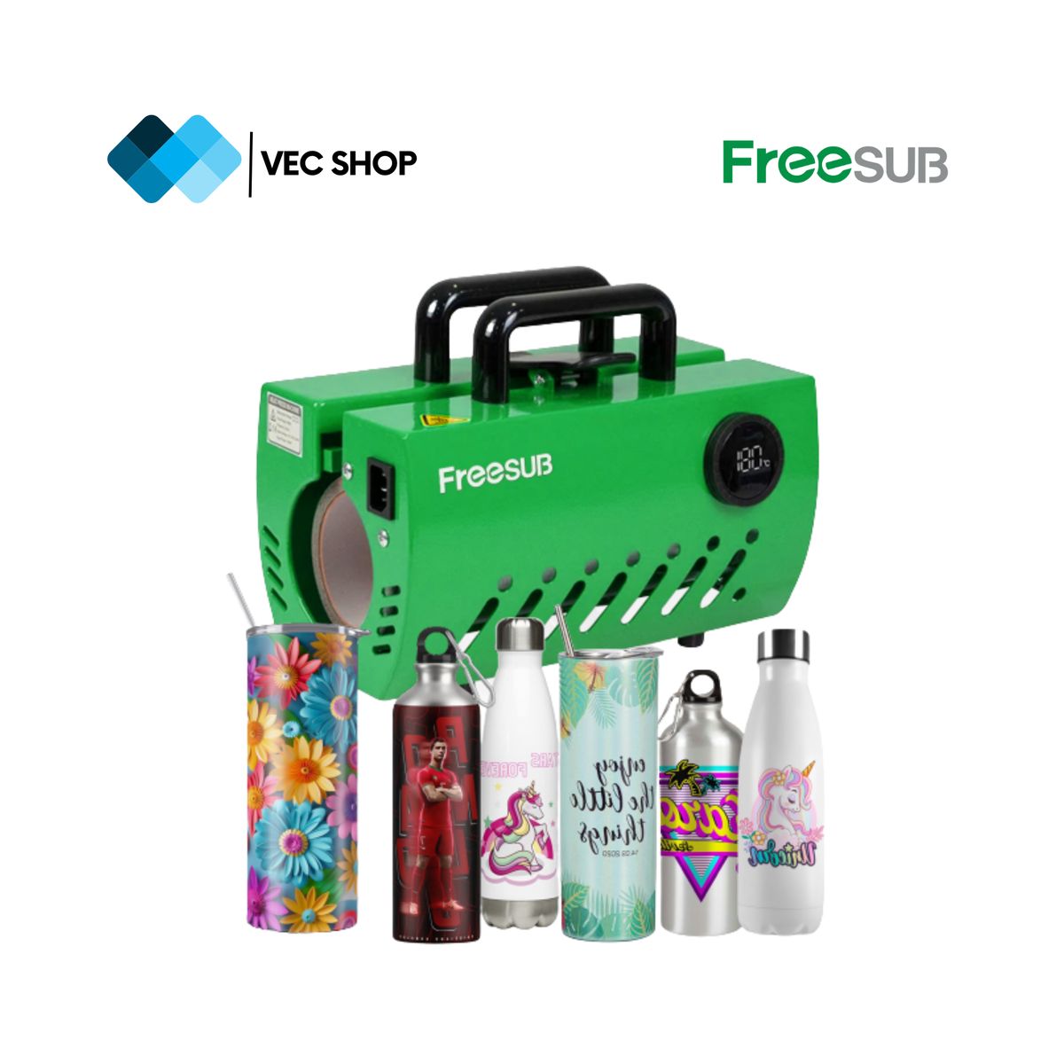 GENERICO - Maquina de Sublimación Portátil para Termo 30 oz Sublimadora Freesub