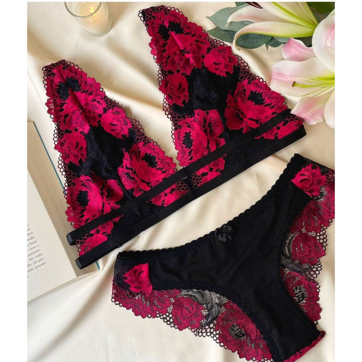 GENERICO - Bralette y pantie Conjunto Frida ropa interior de encaje