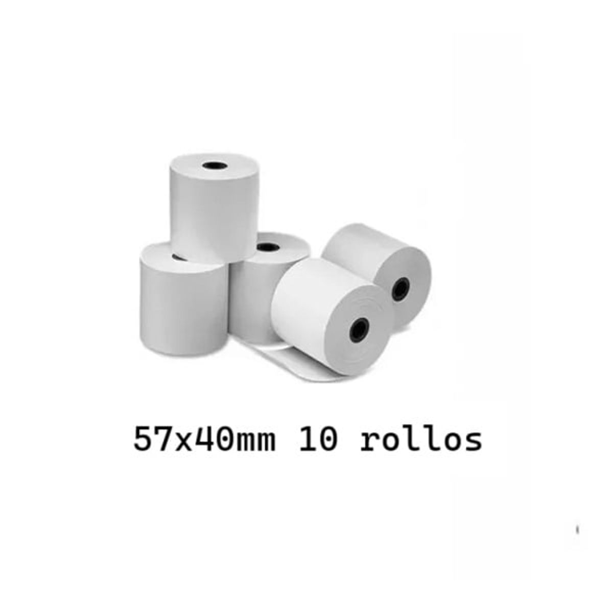 JPSYSTEMS - 10 rollos papel contometro térmico 57x40mm Tickets 55g 57x40