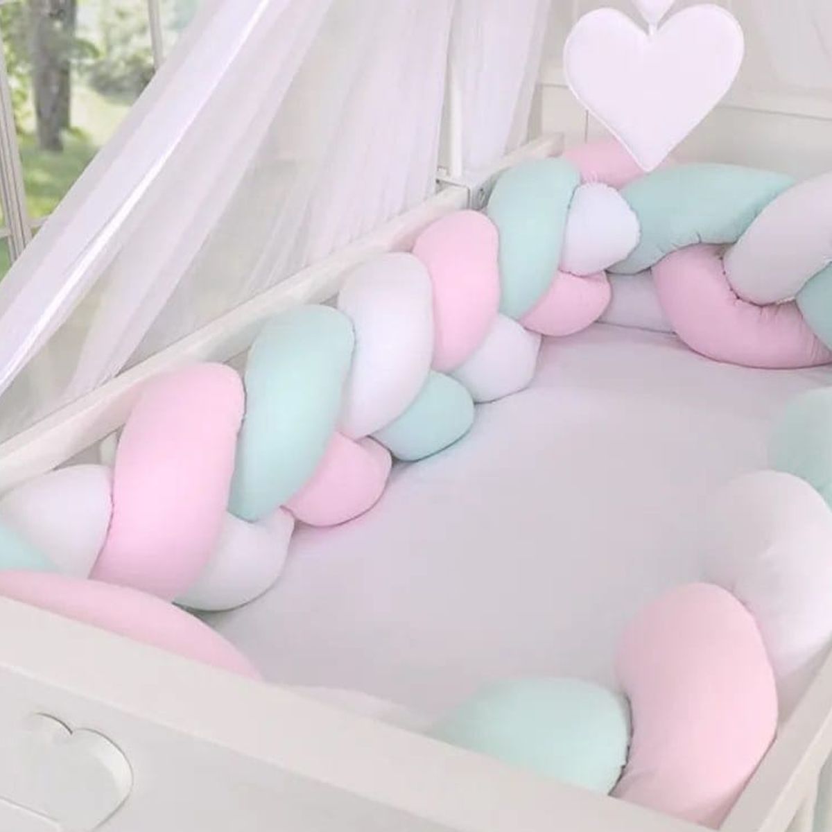 GENERICO - Protector de cuna trenzado 4 metros