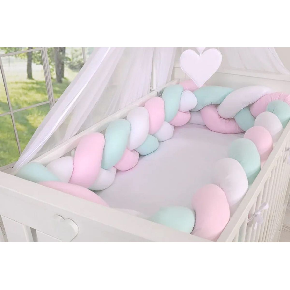 GENERICO - Protector de cuna trenzado 4 metros