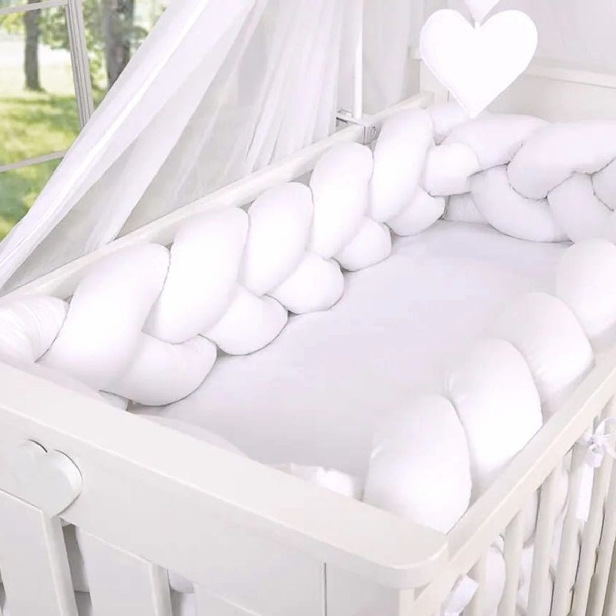 GENERICO - Protector de Terciopelo trenzado 4 metros Blanco