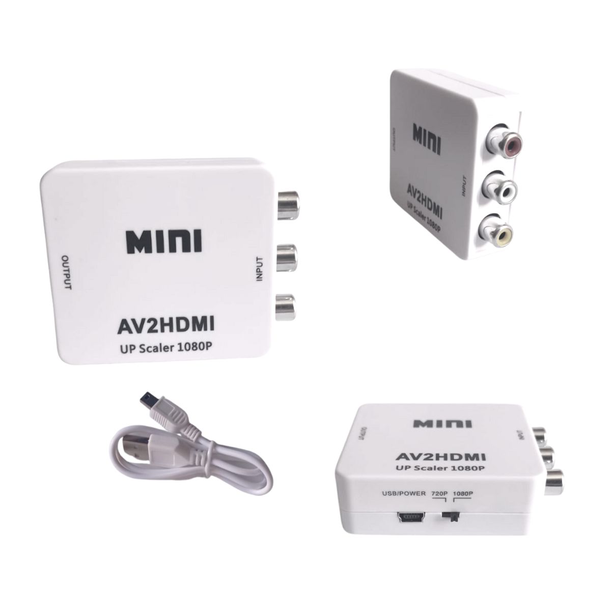 GENERICO - Adaptador Convertidor Rca A Hdmi Con Audio 1080p