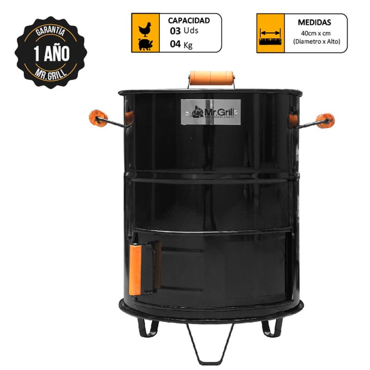 MR GRILL - Cilindro Ahumador mini fierro