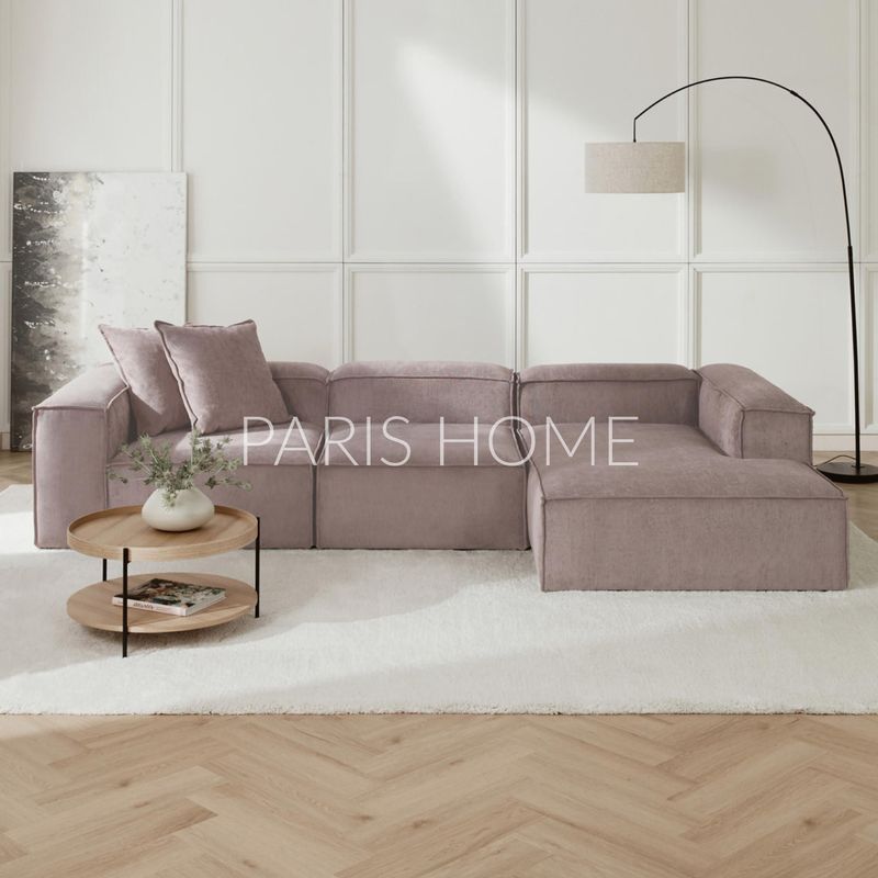 GENERICO - Sofá Esquinero Derecho Monarch Pana - Taupe