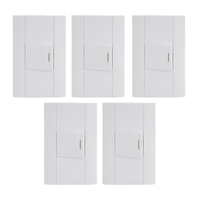 KLISMAN - Interruptor simple blanco Pack x 5 Klisman