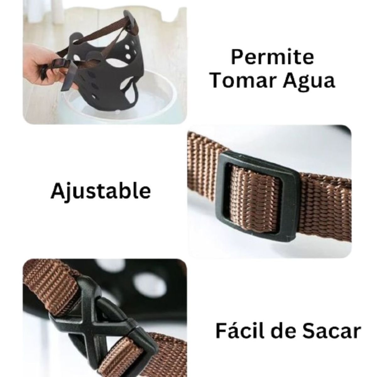 GENERICO - Bozal Máscara De Silicona para Perros de Cara Plana Talla M