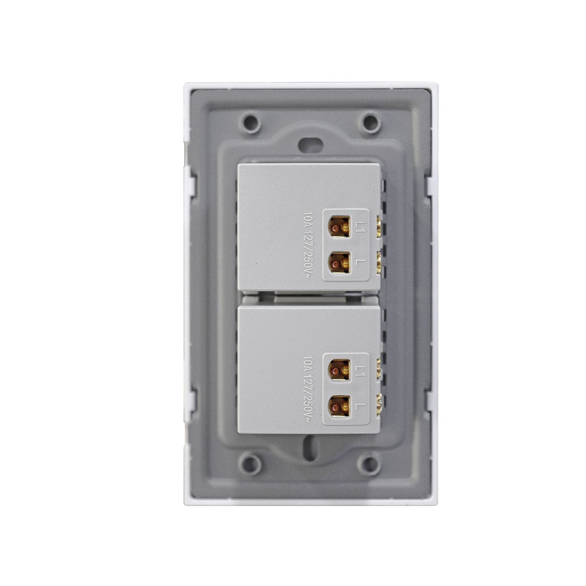 KLISMAN - Interruptor doble PC blanco Pack x 5 Klisman