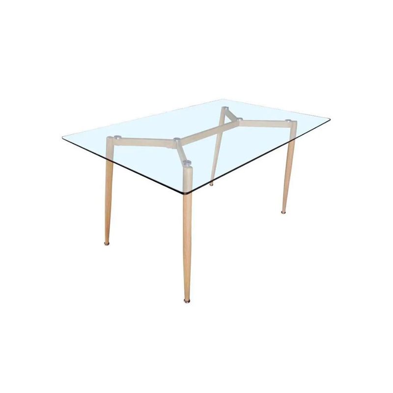 OFIDEAS - Mesa de Comedor Vidrio Nordico Rectangular 4 Personas Ofideas