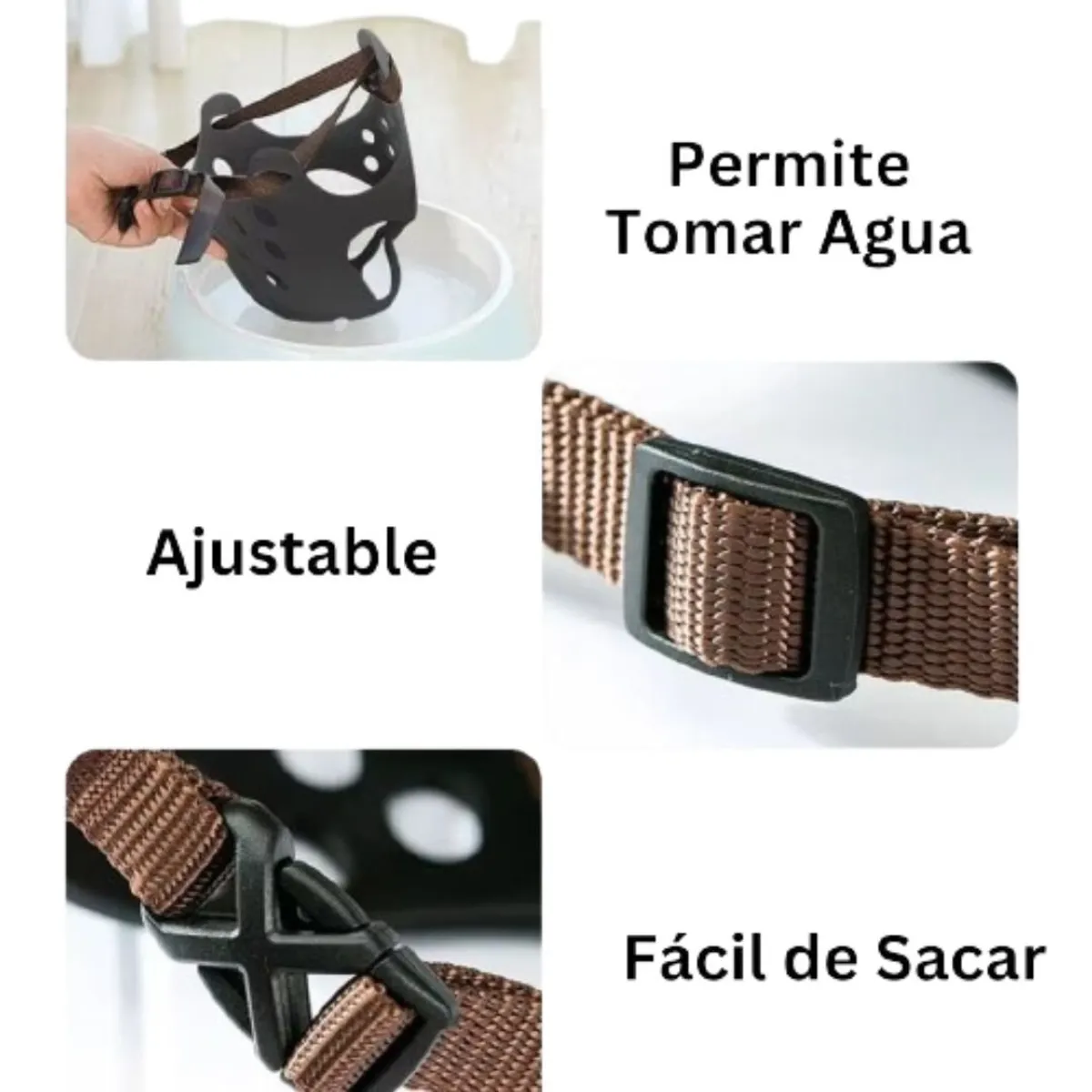 GENERICO - Bozal Máscara De Silicona para Perros de Cara Plana Talla L