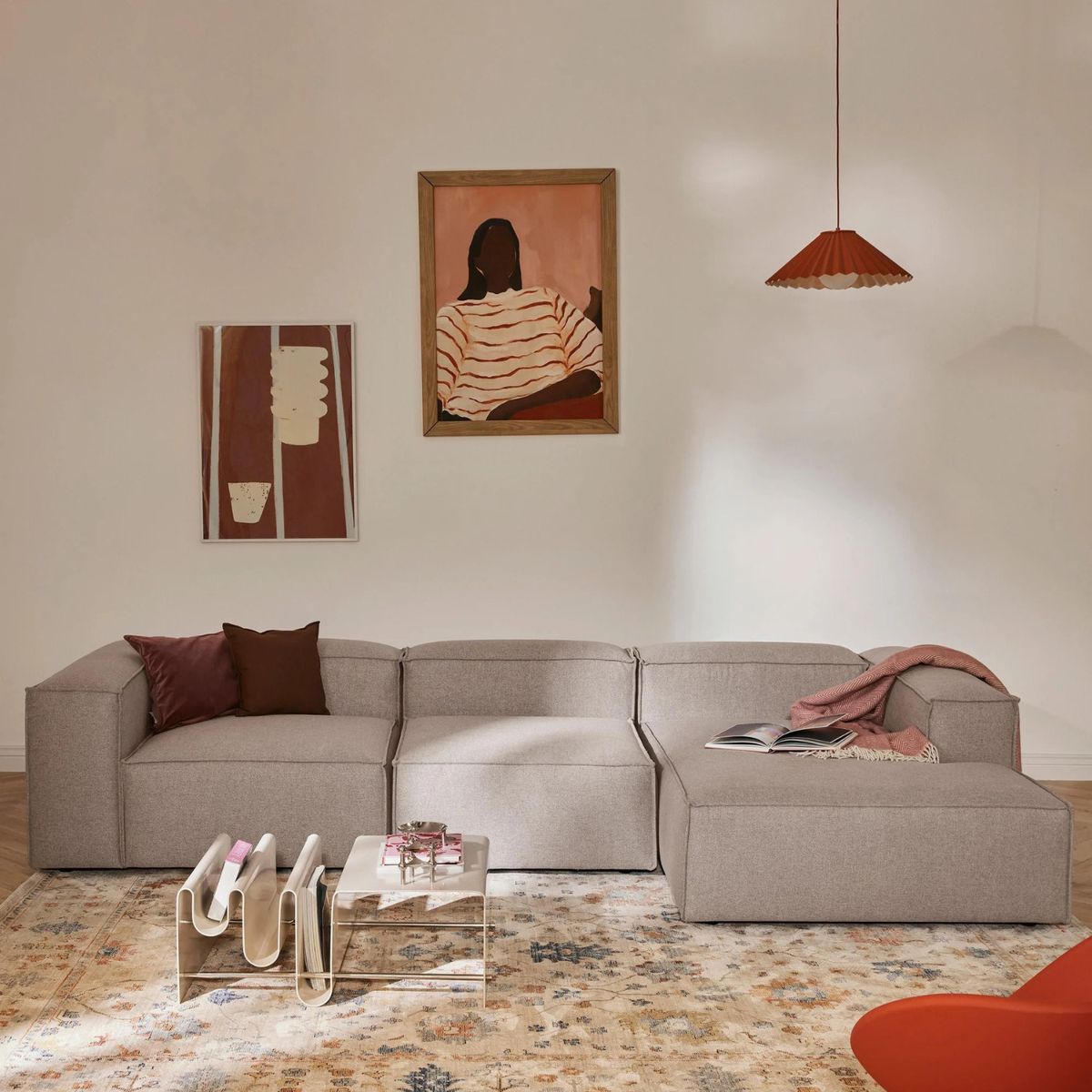 GENERICO - Sofá Esquinero Derecho Monarch Tejido -  Taupe