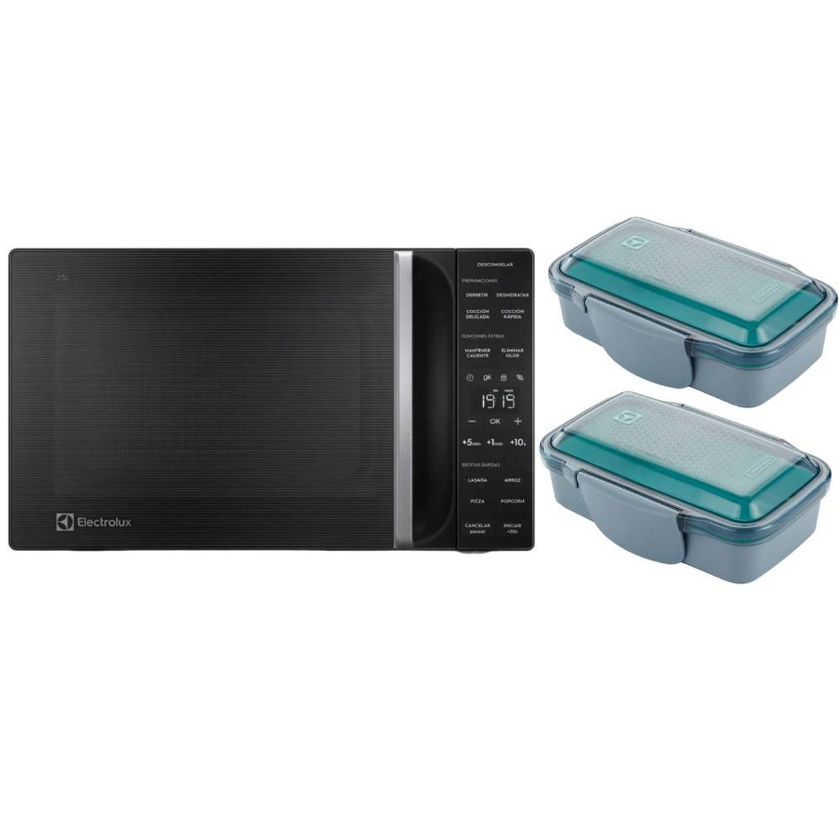 ELECTROLUX - Combo: Microondas 25L  EMDY25S2MXB + Tapers X2 A15338401 Electrolux