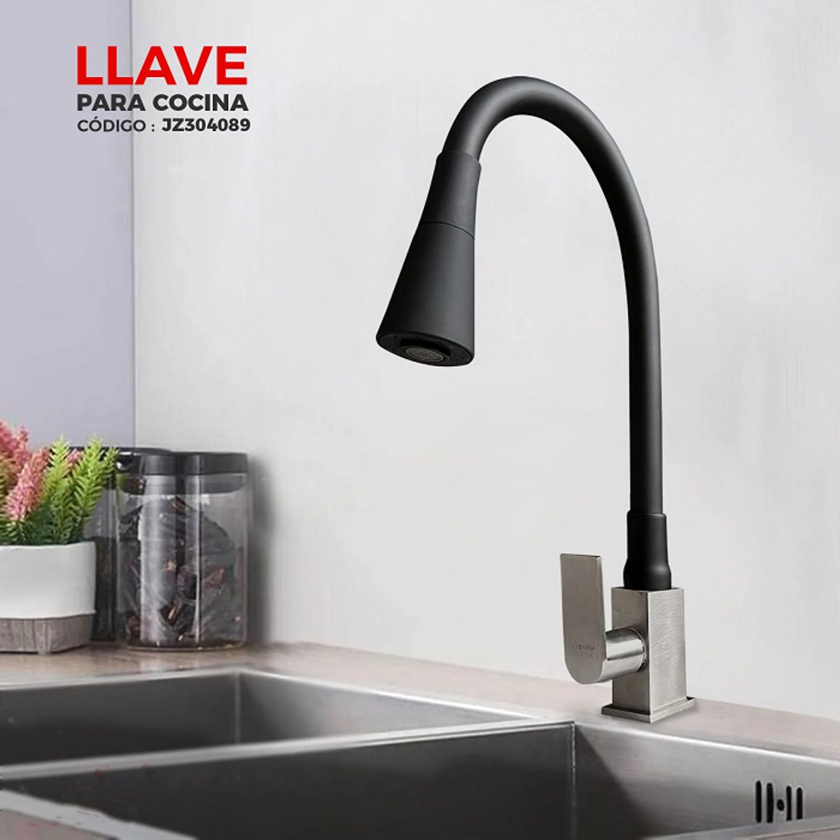 XM - LLAVE GANSO  FLEXIBLE AL MUEBLE NEGRO JZ304089