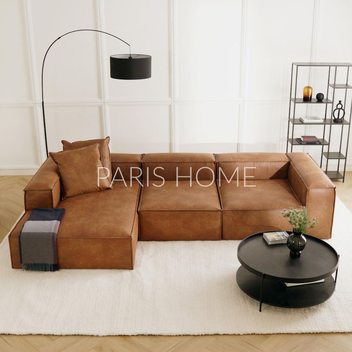 GENERICO - Sofá Esquinero Izquierdo Monarch Ultracuero - Marrón