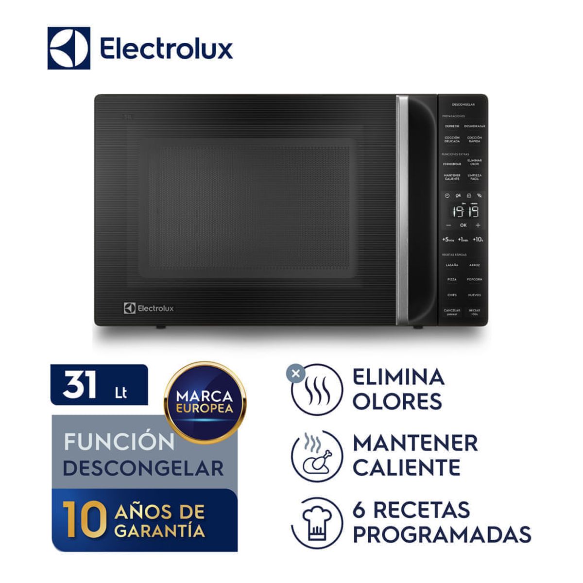 ELECTROLUX - Combo: Microondas 31 L  EMDY31S2MXB + Tapers X2 A15338401 Electrolux