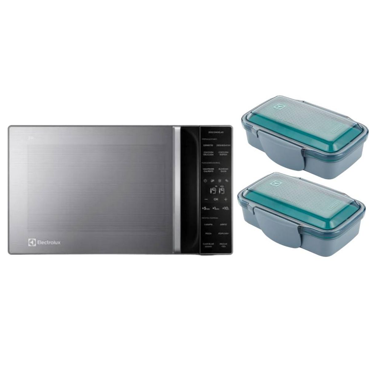 ELECTROLUX - Combo: Microondas 25 L EMDY25S2MXM + Tapers X2  A15338401 Electrolux