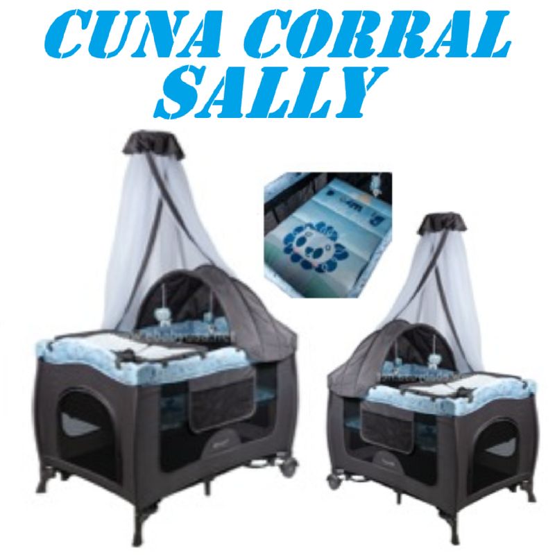 EBABY - Nueva Cuna Corral Sally Con Cambiador 716-4 -Azul