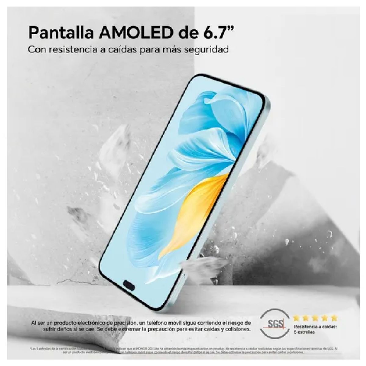 HONOR - Celular Libre Honor 200 Lite 6.7" 256GB 8GB RAM Cyan Lake