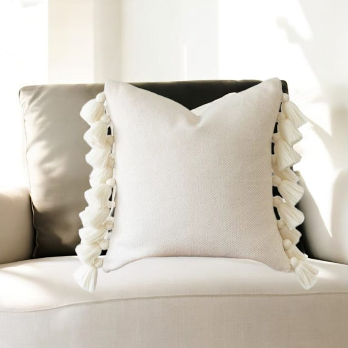 GENERICO - Funda Bohemio Perla 50X50 Cm + Borlas