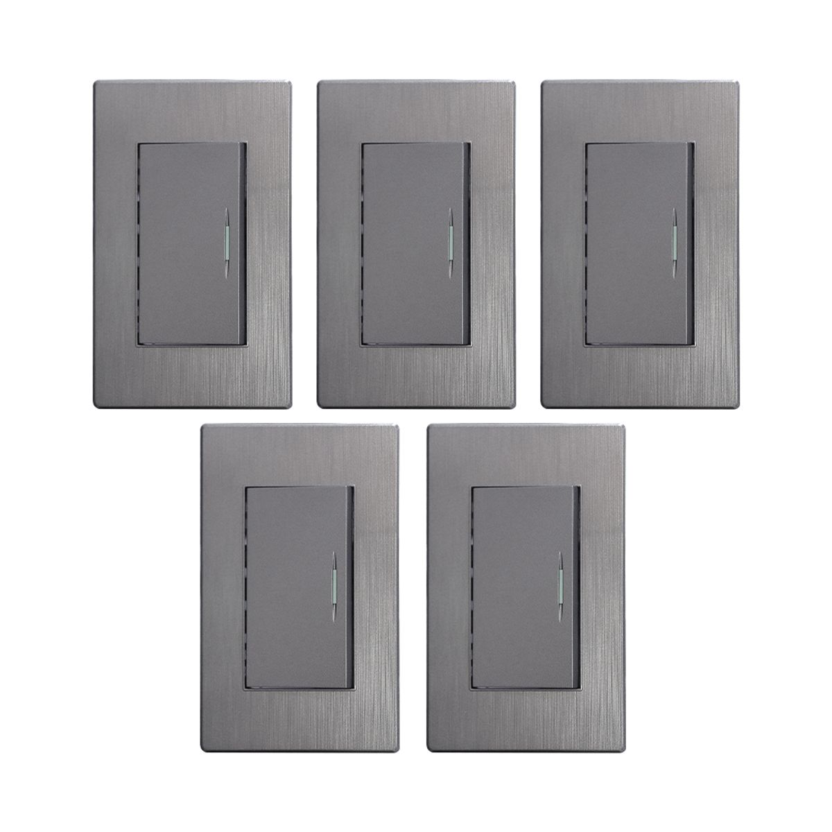 KLISMAN - Interruptor simple PC gris Pack x 5 Klisman