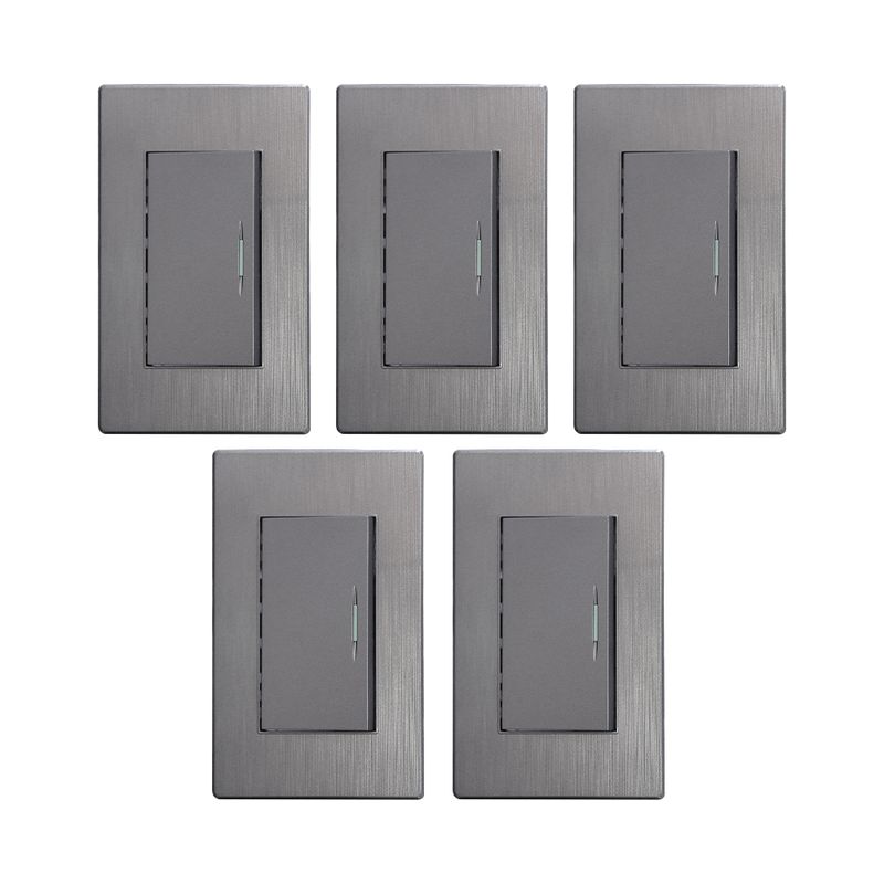 KLISMAN - Interruptor simple PC gris Pack x 5 Klisman