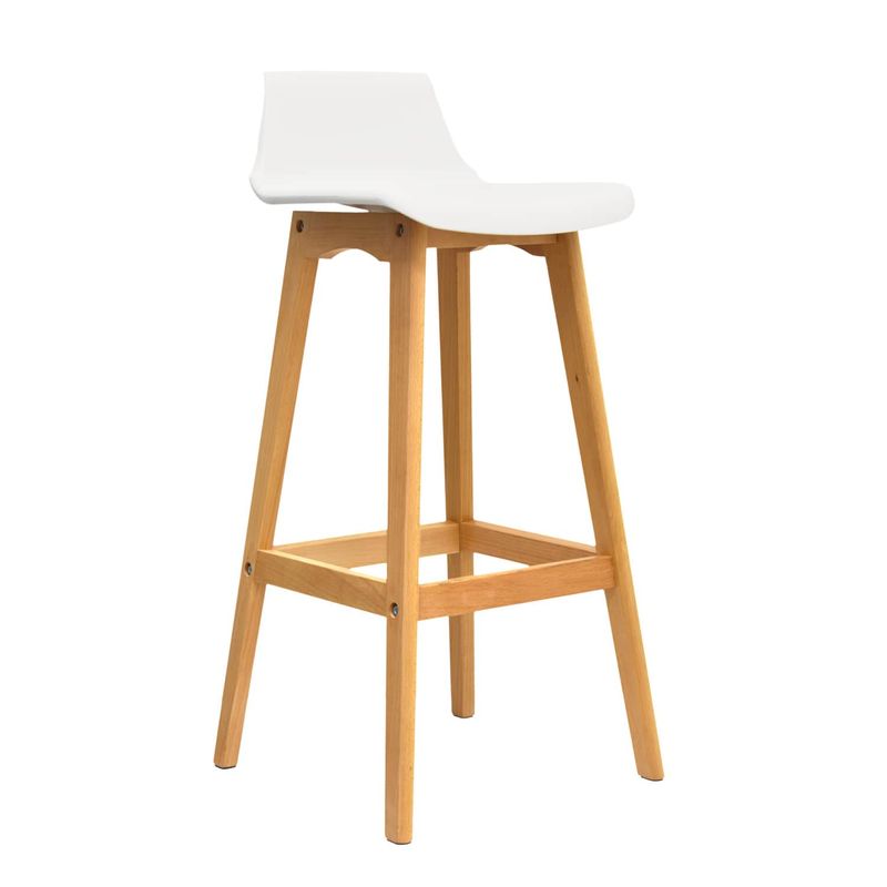 OFIDEAS - Silla Para Bar Fija Wood Color Blanco Ofideas