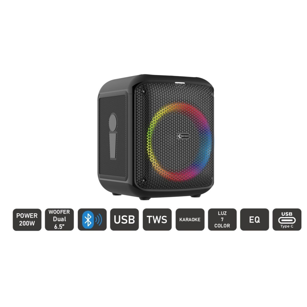 TREVELY - Parlante Portatil 65 Bluetooth TREVELY TA-612 - Karaoke - 200W