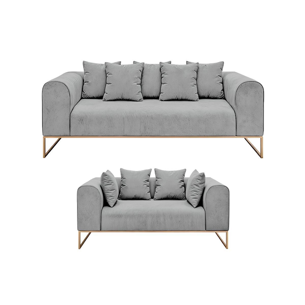 BARAKA HOME - Juego de sala 3 2 Luxury Dolneni - Gris claro