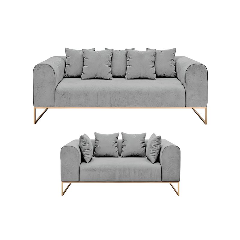 BARAKA HOME - Juego de sala 3 2 Luxury Dolneni - Gris claro