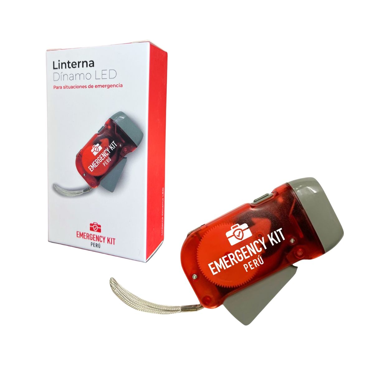 EMERGENCY KIT PERU - Linterna Dínamo LED - no requiere pilas
