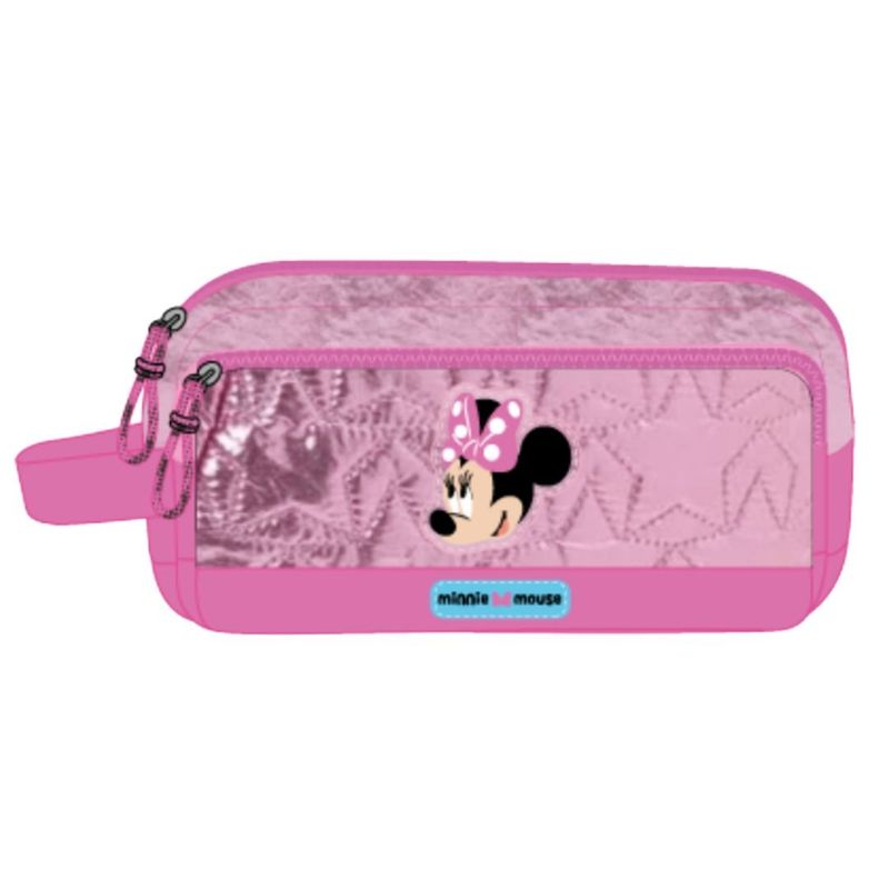 DISNEY - Cartuchera Escolar Disney Minnie Mouse Rosada Brillante
